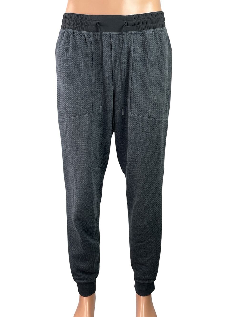 Lululemon Men's Gray Black Drawstring Fitness Athletic Jogger Sweat Pants Size M